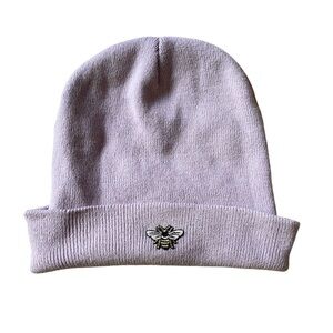 Lavender purple with an embroidered bee